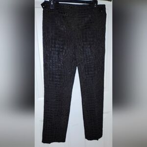 Women's Black And Brown Crocodile Pattern Lined Dress Pants Size 6